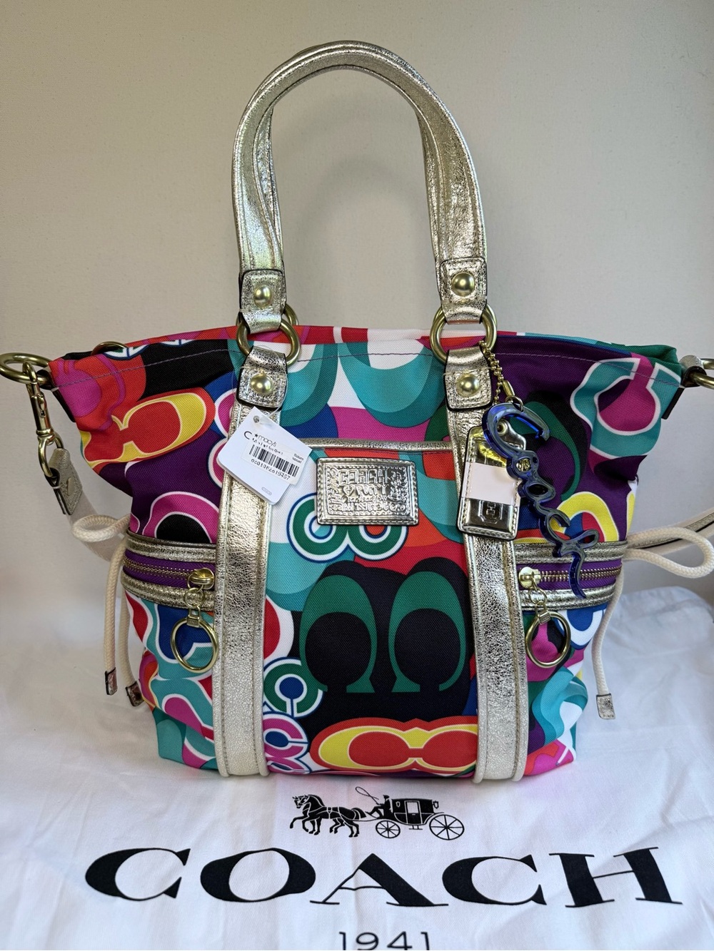 Coach Poppy Glam Tote Pop C Multicolor NWT w/ Original Hangtags & Dust Bag